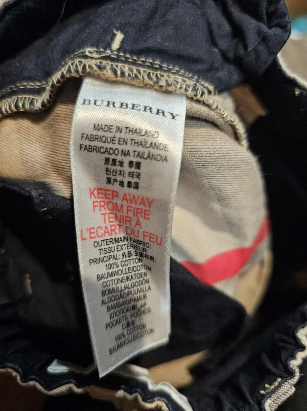 Authentic Burberry Shorts Size 12M Beige Plaid Shorts with Red Accent